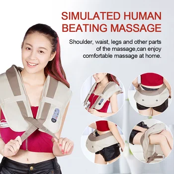 Kaklo Massager Atgal elektros Shiatsu raumenų Pečių Masažas Skara 3D 20 įrankius, pagalvės Centrinis Šildomos Minkymo Automobilių, Namų Masažas