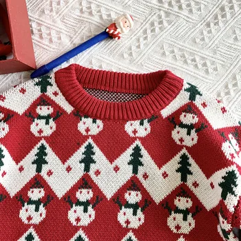 1-7Yrs Kalėdų Senį Vaikams Mergaitėms ilgomis Rankovėmis Megztiniai Megztinis Naujų 2020 m. Rudens Žiemos Baby Vaikų Mergaičių Megztiniai Megztinis