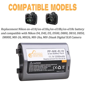 1 Vnt 3350mAh EN-EL18 LT-EL18a LT-EL18b LT-EL18c Baterija Nikon D4 D4S D5 D500 D800 D810 D850 D800E MH-26 Skaitmeninį SLR Fotoaparatą.