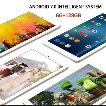 10 Colių Tablet su 6GB+128GB 1280*800 IPS Ekranas Pigūs Tablečių Android 9.0 Octa Core Dual SIM Kortele 4G Telefono Ryšio Wifi Tablečių