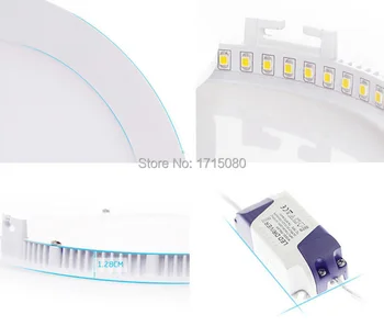 10 vnt./daug Storis 24W LED panel šviesos 300* 300mm apvalus Įleidžiamas LED lubų šviesos natūralus baltas vienodo apšvietimo lempos Per DHL