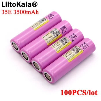 100VNT Liitokala Originalus INR18650-35E), 3,7 V 3500mAh Max 13A Išlydžio Galios Baterija Žibintuvėlio baterijos