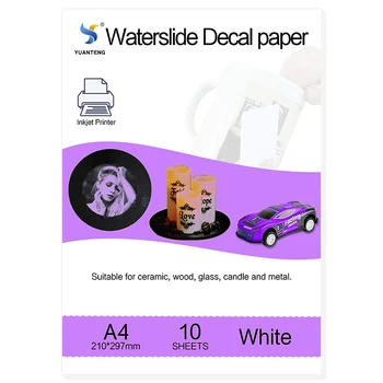 10sheets A4 formato Rašalinis Vandens čiuožykla Lipdukas, Popierius Baltas Fonas Spausdinimo Rašaliniai Perkėlimo Popierius vandens šliuožykla Lipdukas, Popierius, Stiklas