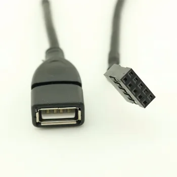 10vnt 10cm, USB 2.0, A Tipo Moteris Dupont 9 Pin Moterų Antraštės Duomenų Plokštė Adapterio Kabelis