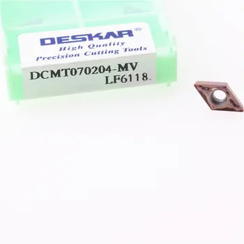 10VNT DESKAR DCMT11T304 LF6118 DCMT11T308 MV LF6118 DCMT070204 CNC tekinimo įrankis tekinimo karbido įterpti nerūdijančio plieno