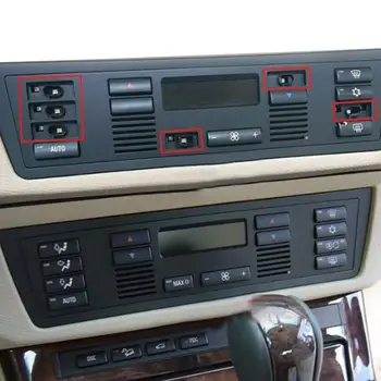 14PCS Juodas Mygtukas Mygtukas Caps Remonto Komplektas A/C, Šildytuvas Jungiklis BMW 5 Serija E39 X5 E53 M5