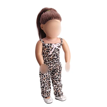18 colių Mergaičių lėlės drabužiai 2vnt Stilingas leopardas spausdinti kostiumas Amerikos naujas gimęs suknelė žaislai tinkami 43 cm kūdikių reikmenys c184
