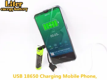 18650 USB 3.7 V 3500mAh Li-ion USB Įkrovimo Baterija (akumuliatorius DC-Įkrovimo Įvesties ir išvesties mobiliųjų telefonų powerbank