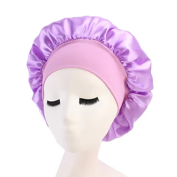 1PCS Koreguoti ilgalaikio satino skrybėlė plaukų formavimo bžūp ilgų plaukų priežiūra moterims naktį miegoti šilko galvos apdangalai dušo kepuraitė plaukų formavimo priemonė