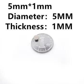 1pcs mini mažos apvalios magnetas (kodas: 5 1) N35 neodimio magnetai, stiprūs, nuolatinis magnetas neodimio geležies, boro magnetai diskas