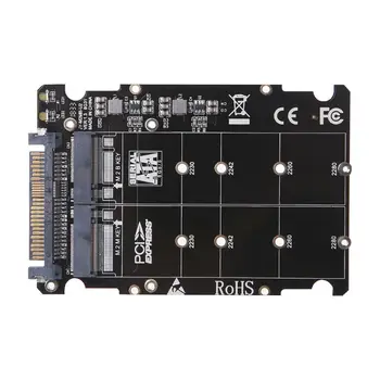 2 in 1 M. 2 NVMe SATA-Autobusų NGFF SSD su PCI-e U. 2 SFF-8639 Adapter PCIe M2 Konverteris Stalinį Kompiuterį
