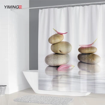 200x180 vonios užuolaidų akmens bambuko vanduo teka zen meditacija spausdinimo poliesteris atsparus vandeniui dušo užuolaidos namų puošybai