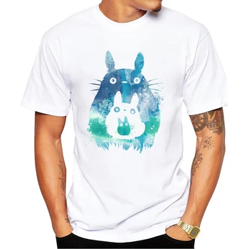 2018 Nauja siunta Totoro su Mini Totoros Vyrų Marškinėliai Spausdinami marškinėliai trumpomis Rankovėmis Atsitiktinis Pagrindinio Viršūnes Kietas Tee Marškinėliai