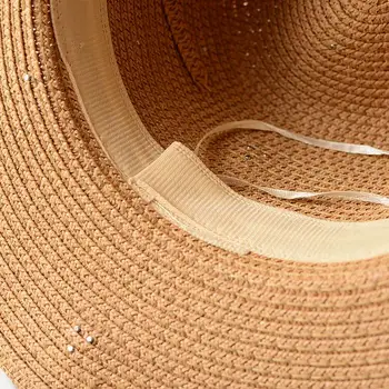 2018 Naujas Vasaros Moterų Skrybėlės China Skydelis Bžūp Kraštų Džiazo Kelionės Anglija Pearl Beach Kepurės Šiaudų Skrybėlę Moterų Atsitiktinis Panama Nuo Saulės Skrybėlę