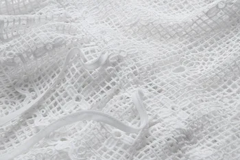 2019 Naujas Atvykti Aukštos Kokybės Prabangus Baltos spalvos Nėrinių Suknelė Moterims Tuščiaviduriai Iš Long Rankovėmis Varpo O-kaklo Šalis Suknelė Vestidos DS104