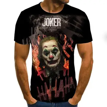 2020 karšto pardavimo Klounas 3D Atspausdintas Marškinėliai Vyrams Joker Veido Vyrų marškinėlius 3d Klounas Trumpas Rankovės Juokinga T Marškinėliai Topai & TeesS-6XL