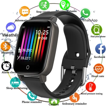 2020 Kūno Temperatūra Smart Watch Vyrų Kraujo Spaudimas Smartwatch Širdies Ritmo Monitorius Fitness Tracker Žiūrėti Moterų Vandeniui Laikrodis