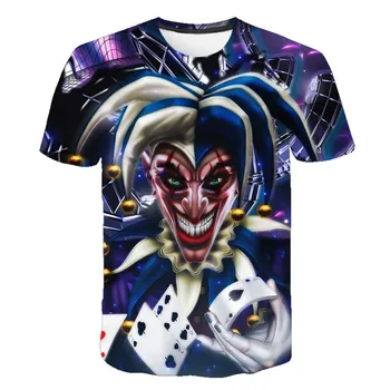 2020 metų Vasaros Naujausias Klounas 3D Atspausdintas Marškinėliai Vyrams Joker Veido Atsitiktinis Vyras marškinėlius Klounas Trumpas Rankovės Juokinga T Marškinėliai Topai tee