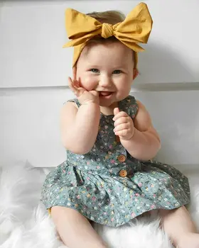 2020 metų Vasaros Princesė Gėlių Rankovių Viršūnes Suknelė+Šortai+Lankelis Naujagimiui Mergaičių Drabužių Rinkiniai 3Pcs Baby Girl Komplektus 0-24M