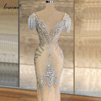 2020 Naujausias Kristalai Garsenybių Suknelės Undinė Ilgai Duobute Vakaro Suknelės Su Kutai Elegantiškas Moterų Didžiojo Įvykio, Chalatai Chalatai