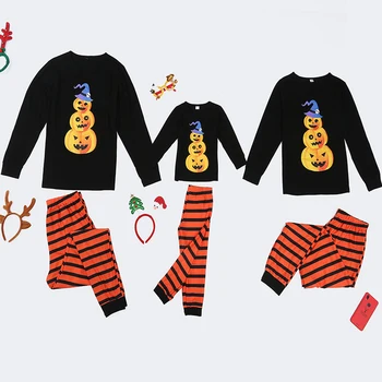 2020 Šeimos Helovinas Pižama Nustatyti Moliūgų Spausdinti Suaugusių Moterų, Vaikų, Šeimos derinti Drabužius Šeimos Sleepwear 2VNT Rinkiniai, Viršuje+Kelnės