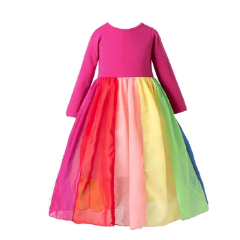 2021 Naujas Stilius Saldus Saldainiai Mergaičių Dress Kostiumai Su Hairband Vaikų Mados Vaivorykštė Spalvinga Spausdinti Vaikams Apsirengti Drabužius