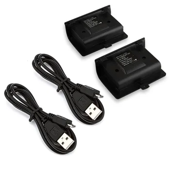 2vnt 2400mAh Įkraunamos Baterijos + USB Kabelis, Skirtas Xbox Vienas Gamepad Xbox One S Valdytojas Gamepad Atsarginė Baterija