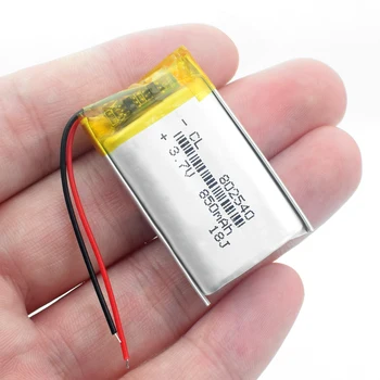 2VNT 3.7 V, li-po, li-ion baterijų Paketo polimero ličio baterija 802540 082540 850MAH GPS MP3 MP4 MP5 LED Šviesos RC drone