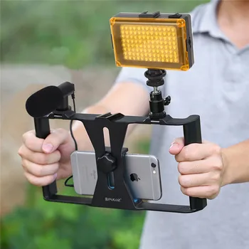 3 1. Vlogging Live Transliacijos LED Selfie Šviesos Išmanusis telefonas, Vaizdo Įrenginys Rinkiniai su Mikrofonu + Šaltas Batų Trikojo Galva