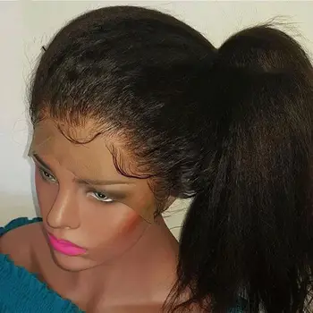 300% Aukšto Tankio Netikrą Galvos Priekiniai Žmogaus Plaukų Perukai Keistą Tiesiai Perukas Remy Plaukai Balinti Mazgų Plaukų Brazilijos Nėrinių Moterims