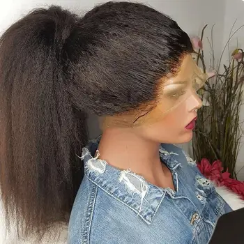 300% Aukšto Tankio Netikrą Galvos Priekiniai Žmogaus Plaukų Perukai Keistą Tiesiai Perukas Remy Plaukai Balinti Mazgų Plaukų Brazilijos Nėrinių Moterims