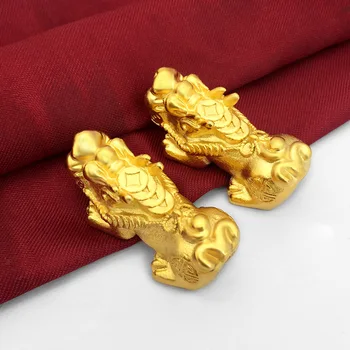 35x17x13mm PIXIU Perkrovimo Karoliukai Auksu Drąsus Pintas už Apyrankę Metų Likimas Aukso Papuošalai Euro ir Aukso Padengtą