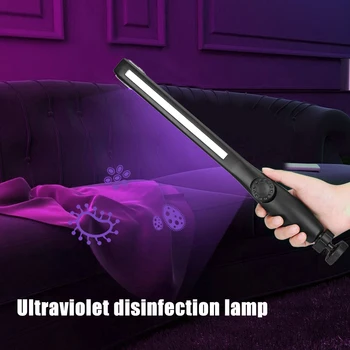 40 LED UV Dezinfekavimo, Sterilizavimo Lempos Lazdelė Nešiojamieji Įkraunamieji Namų Ultravioletinių Baktericidinį Rankinei Light Stick