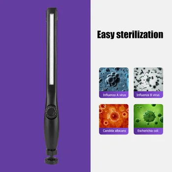 40 LED UV Dezinfekavimo, Sterilizavimo Lempos Lazdelė Nešiojamieji Įkraunamieji Namų Ultravioletinių Baktericidinį Rankinei Light Stick