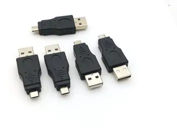 400Pcs USB 2.0 A Male Micro USB 5 Pin Male Kištuko Adapterio JUNGTIS