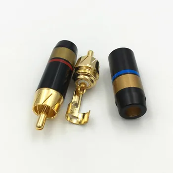 4Pcs Vario RCA Male Plug Garso Kabelio Adapteris Litavimo Garso ir Vaizdo Phono Jungtis 6.5 mm Kabelio