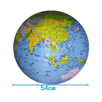 54CM Pasaulio Žemės Pripučiami Pasaulyje Žemėlapį Kamuolys Geografijos Mokymosi Švietimo Vandenyno Paplūdimio Kamuolys Vaikams Geografijos Mokymo įranga