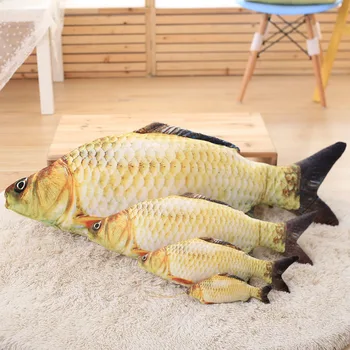 60/80cm Žuvų pliušas pagalvės modeliavimas žuvų pagalvės žaislai, minkšti karosas lėlės animacinių filmų aukso žuvys pagalvę Kalėdų dovana vaikams baby