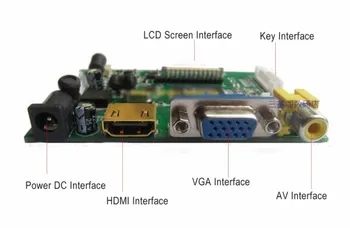 7inch HD LCD Ekranas, Aukštos Rezoliucijos Ekranas Vairuotojas Valdybos Kontrolės HDMI VGA Lattepanda Bananų Aviečių Pi Pi