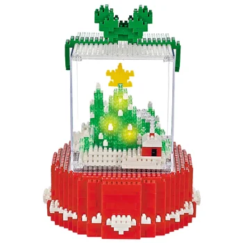 810pcs LED Linksmų Kalėdų Eglutė Mini Blokai Žaislas Deimantų Kūrimo Bloką Plytų Švietimo Žaislas Vaikams, Kalėdinės Dovanos