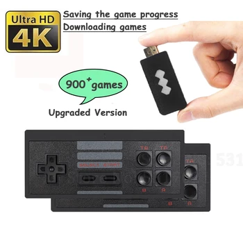 900 4K Žaidimai, USB Bevielio Konsolės Klasikinis Žaidimas Stick Vaizdo Žaidimų Konsolės 8 Bitų Mini Retro Valdytojas HDMI Dual HD Grotuvas