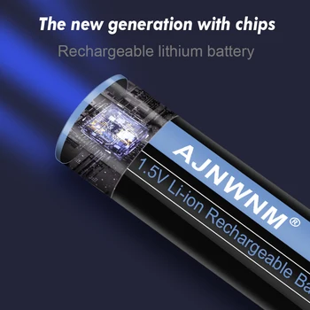 AA Įkraunamos Baterijos 3400mWh 1,5 v AA Li-ion Ličio Baterijos Įkroviklis su LCD ekranu, skirtas 1,5 v Li-ion AA AAA akumuliatorius AA