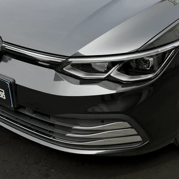 ABS Chrome Mažesnės Grotelės Bamperio Lipdukas Priešrūkinis Žibintas Padengti Apdaila VW Golf 8 MK8 Priedai 2020 2021