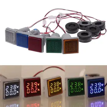 AC 60-500V 0-100A D18 Aikštėje LED Skaitmeninis Dvigubas Ekranas Voltmeter Ammeter Įtampos Matuoklis Srovės Matuoklis led Moduliai Priedų