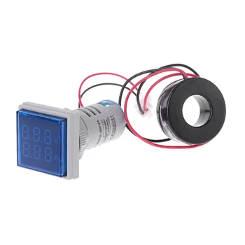 AC 60-500V 0-100A D18 Aikštėje LED Skaitmeninis Dvigubas Ekranas Voltmeter Ammeter Įtampos Matuoklis Srovės Matuoklis led Moduliai Priedų