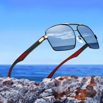 Aliuminio vyriški Akiniai nuo saulės Dropshipping Poliarizuota UV400 Lens Nėra Prekės ženklą, Logotipą Šventykla Akiniai nuo saulės Danga Veidrodis Akiniai Oculos de sol
