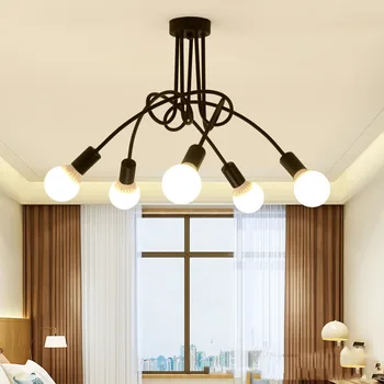 American retro kaustytomis geležies LED E27 lubų lempa juoda ir balta lempa kambarį lubų lempa apdaila namo apšvietimas