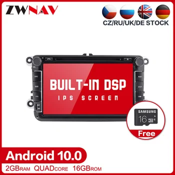 Android 10.0 Automobilio Multimedijos grotuvas, 2 Din Skoda/Seat/Skoda/VW/Passat b7/POLO Wifi Garso radijo auto stereo dvd audio gps