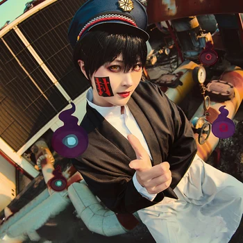 Anime Tualetas-Privalo Hanako-kun Cosplay Kimono Tsukasa Yugi Cosplay Kostiumai Vyrams Vienodas Juoda Halloween Carnival Išgalvotas Kostiumas