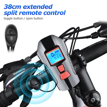 Atsparus vandeniui LCD spidometras dviračių šviesos USB Įkrovimo priekinis dviračio priekinis žibintas su bell Žibintuvėlis dviračių priedai